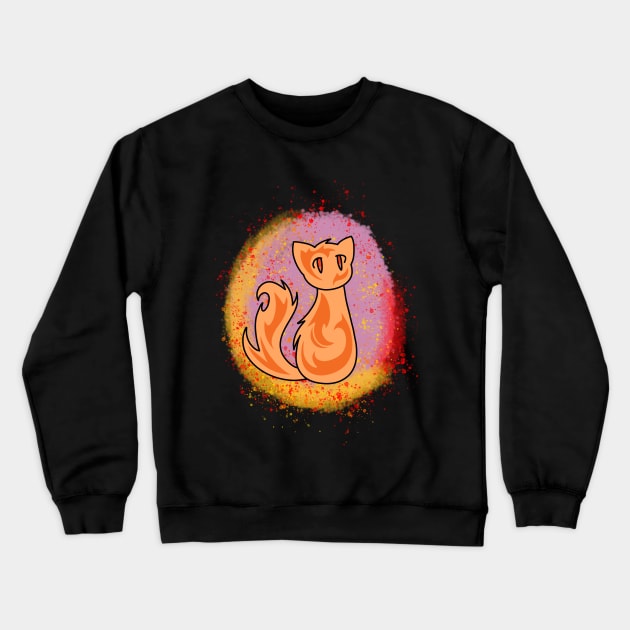 Fantasy Fire Elemental Cat Crewneck Sweatshirt by Cheesy Pet Designs